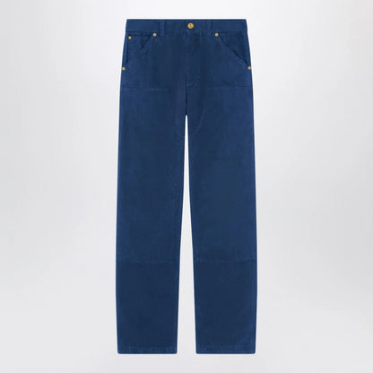 Versace Petrol blue cotton carpenter trousers