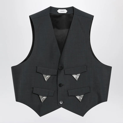 Versace Grey mohair wool vest