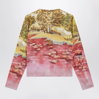 Versace Printed silk knit cardigan