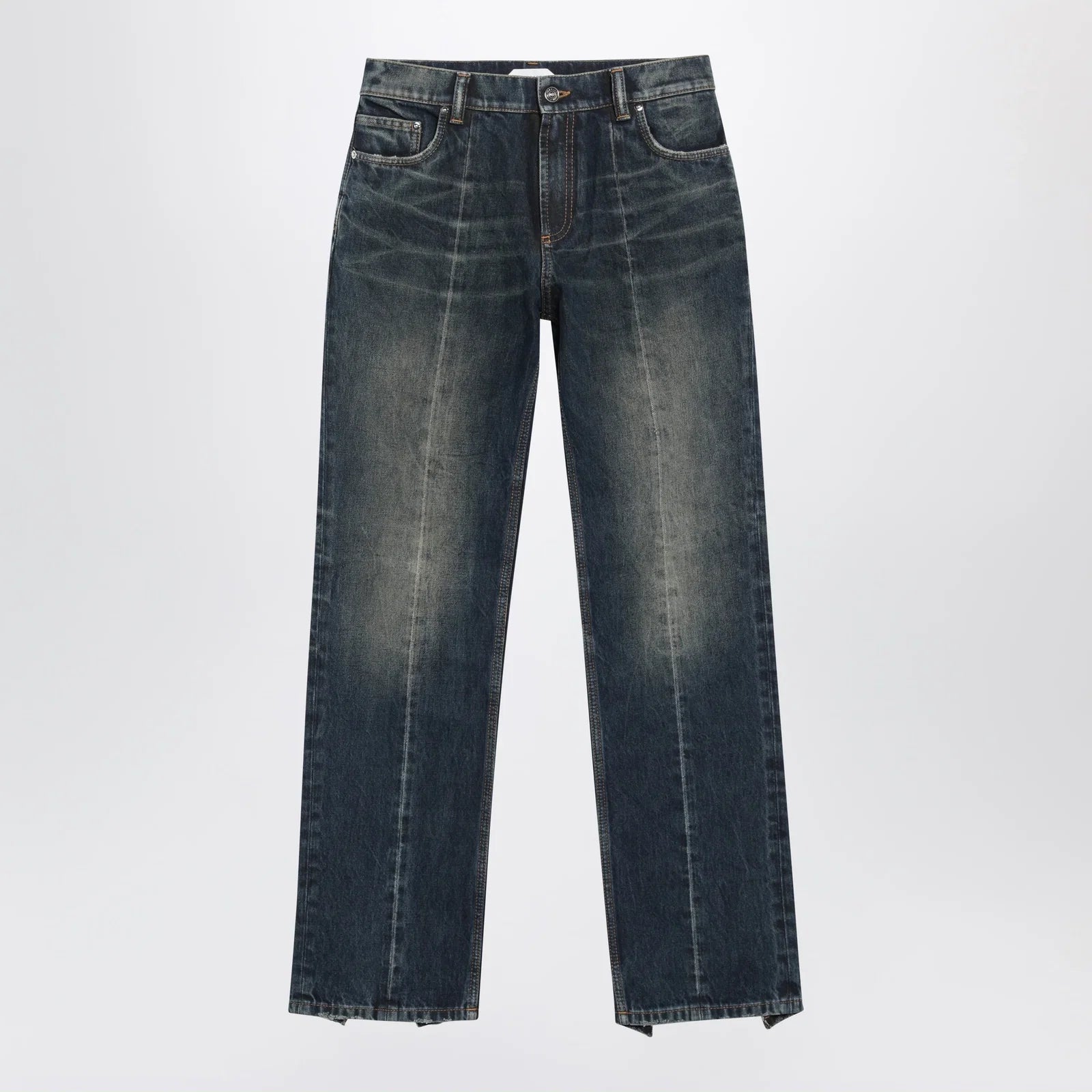 Versace Washed regular-fit cotton jeans in dark blue denim