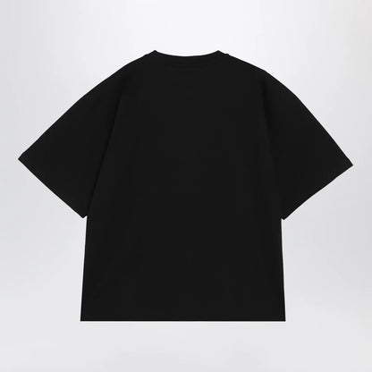 Versace Black cotton jersey T-shirt with Medusa embroidery