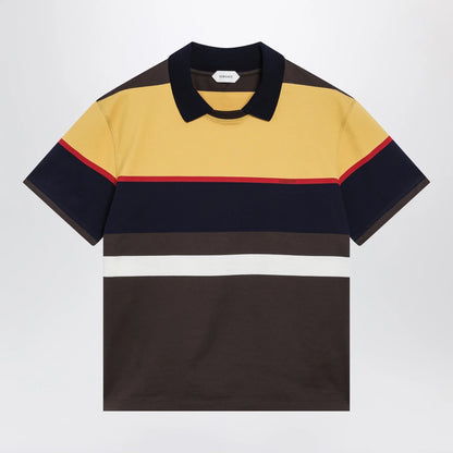 Versace Color-block striped cotton polo T-shirt