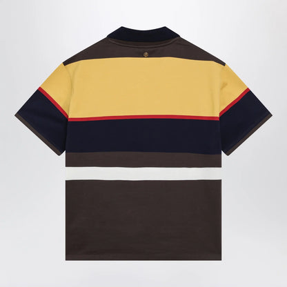 Versace Color-block striped cotton polo T-shirt
