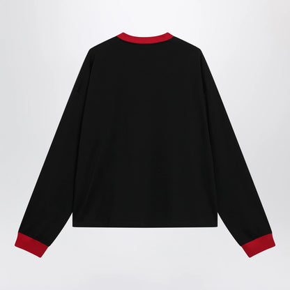 Versace Black/red long-sleeve T-shirt