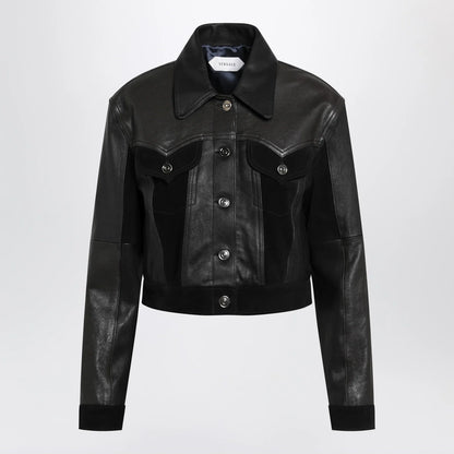 Versace Slim black leather blouson