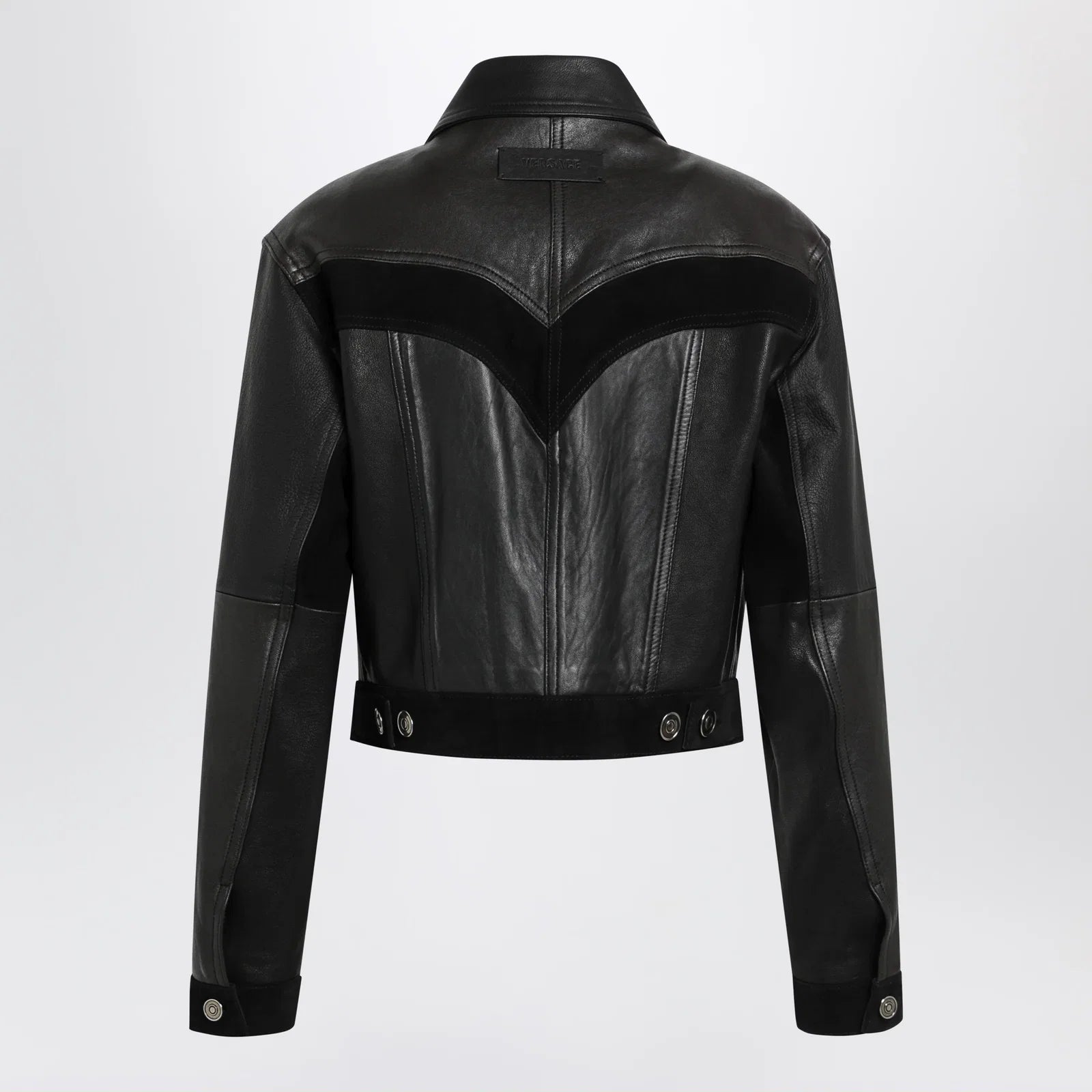 Versace Slim black leather blouson