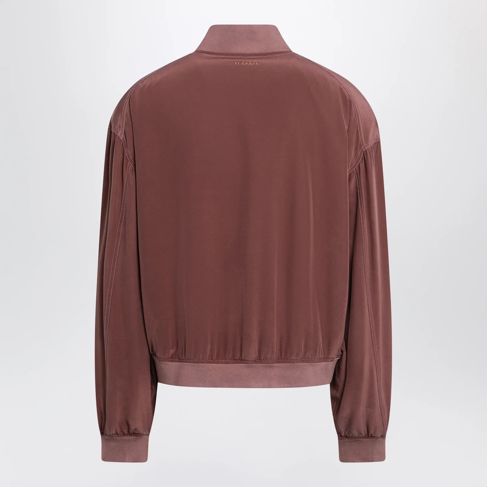 Versace Aubergine silk bomber jacket