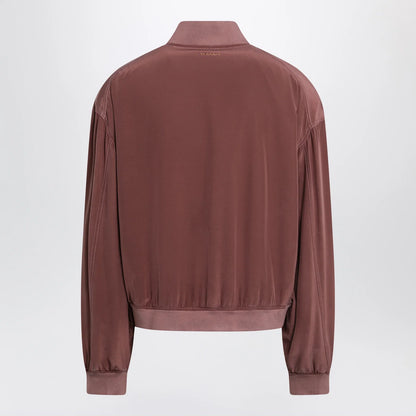 Versace Aubergine silk bomber jacket