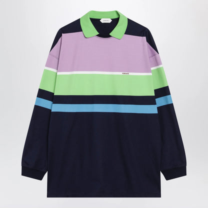 Versace Color-block striped long-sleeve cotton mini dress