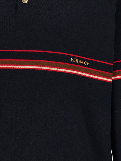 Versace Inlaid Striped Polo Shirt
