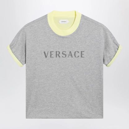 Versace Reversible grey/yellow cotton jersey T-shirt