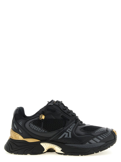 Versace Mesh And Leather Sneakers