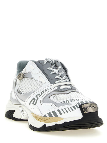 Versace Icaro Mesh And Leather Fabric Sneakers