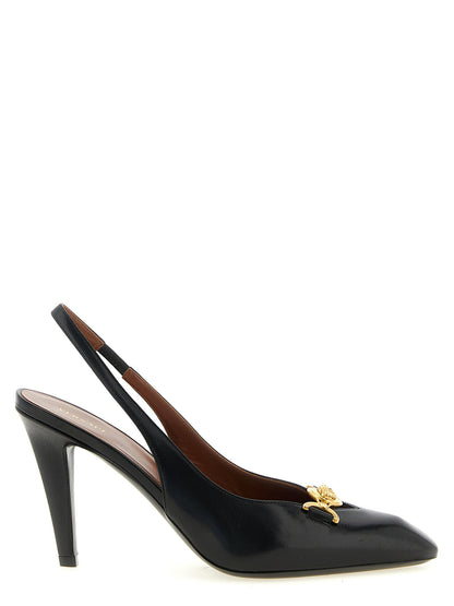 Versace La Medusa Leather Slingbacks