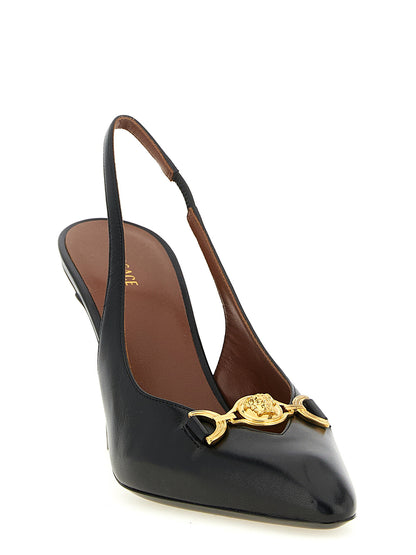 Versace La Medusa Leather Slingbacks