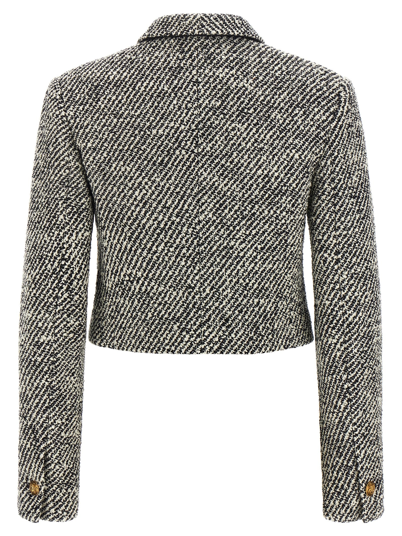 Versace Bouclé Wool Blend Blouson Jacket