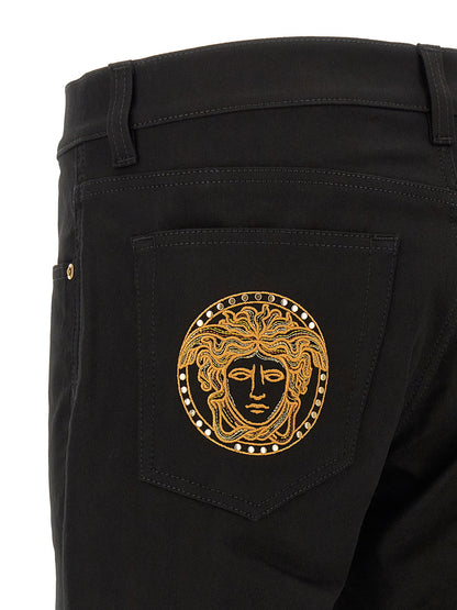 Versace Medusa Embroidery Jeans