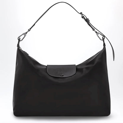 Longchamp Black XL Le Pliage Xtra leather hobo bag