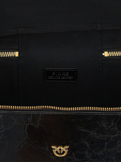 Pinko Crumpled Effect Leather Handbag