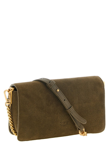 Pinko Love One Slouchy Classic Green Shoulder Bag