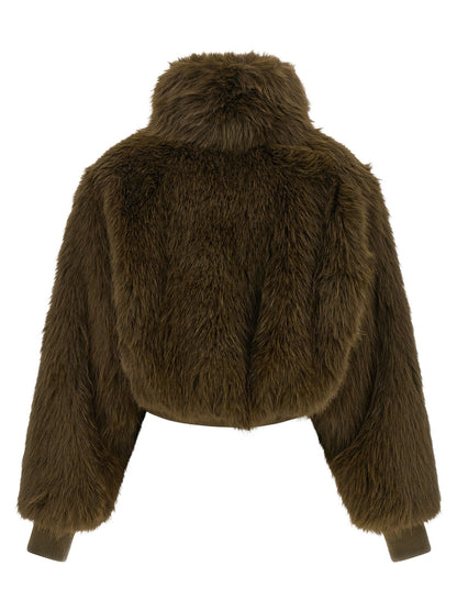 Pinko Bomber Jacket With Fur Inserts