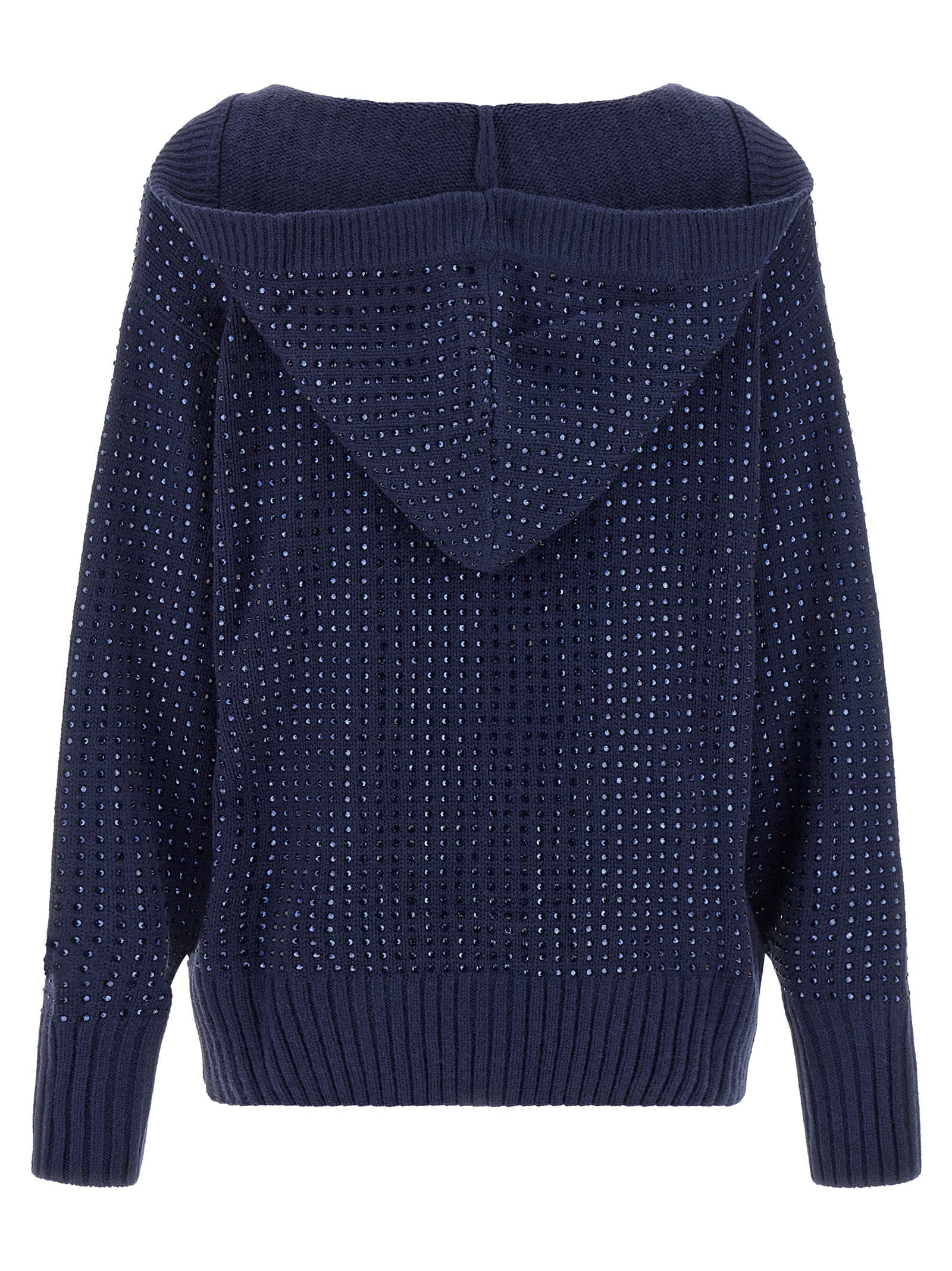 Pinko Seicento Cardigan With Rhinestones And Hood