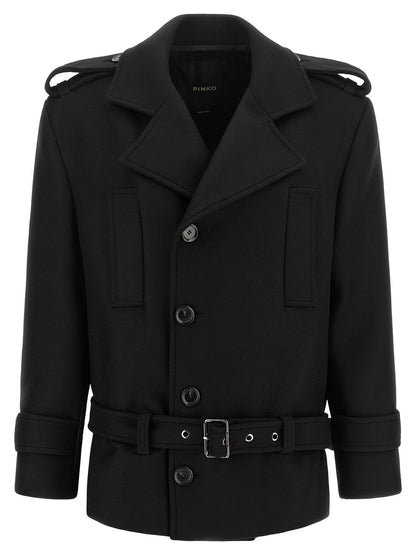 Pinko Double-breasted Belted Coat
