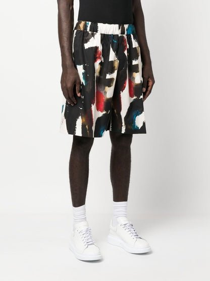 Alexander McQueen Straight Print Shorts