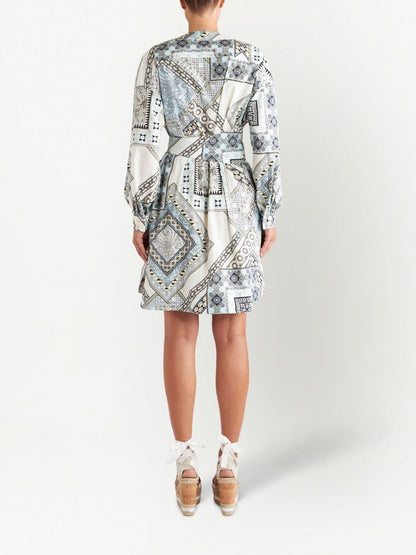Etro Mix-print belted dress