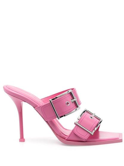 Alexander McQueen 100mm Buckle Leather Sandals