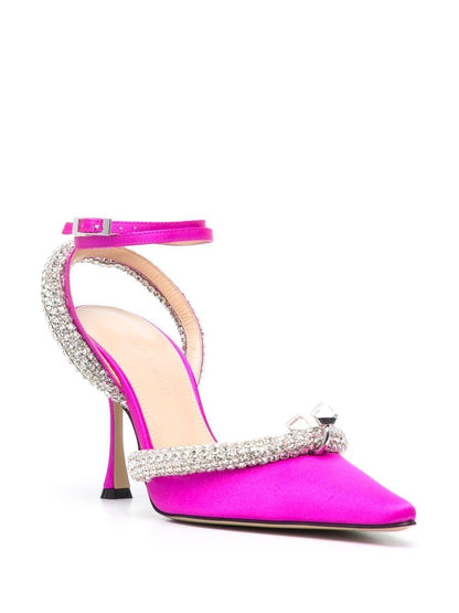 Mach & Mach crystal-embellished slingback pumps