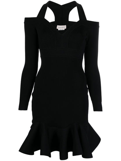 Alexander McQueen Short knitted dress with V-neck