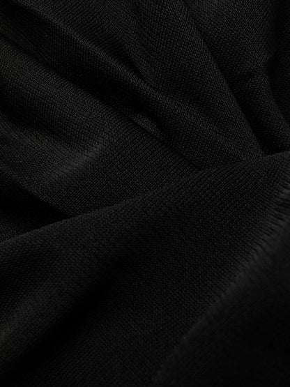 Saint Laurent semi-sheer one-sleeve long dress