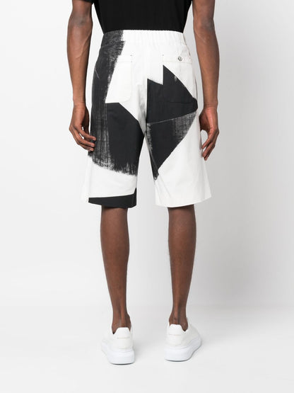 Alexander McQueen abstract-print cotton bermuda shorts