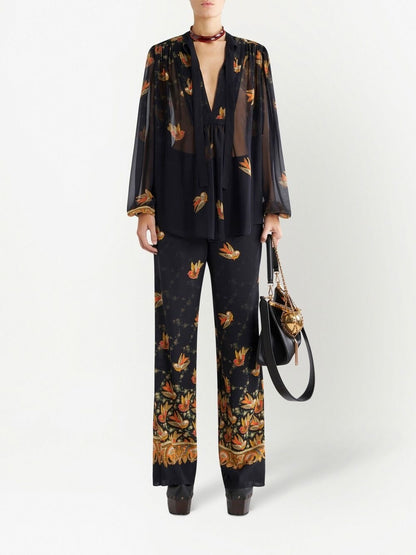 Etro Straight trousers with paisley print