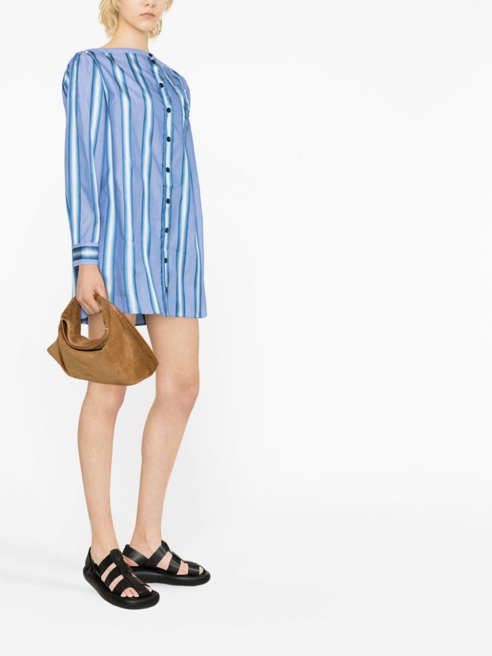Etro Vertical-stripe long-sleeve shirt dress