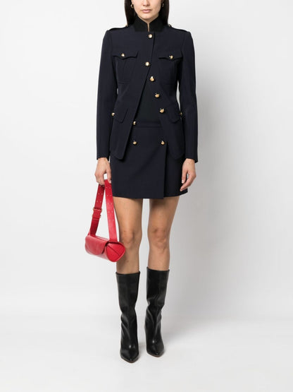 Alexander McQueen wool-cotton blend mini wrap skirt