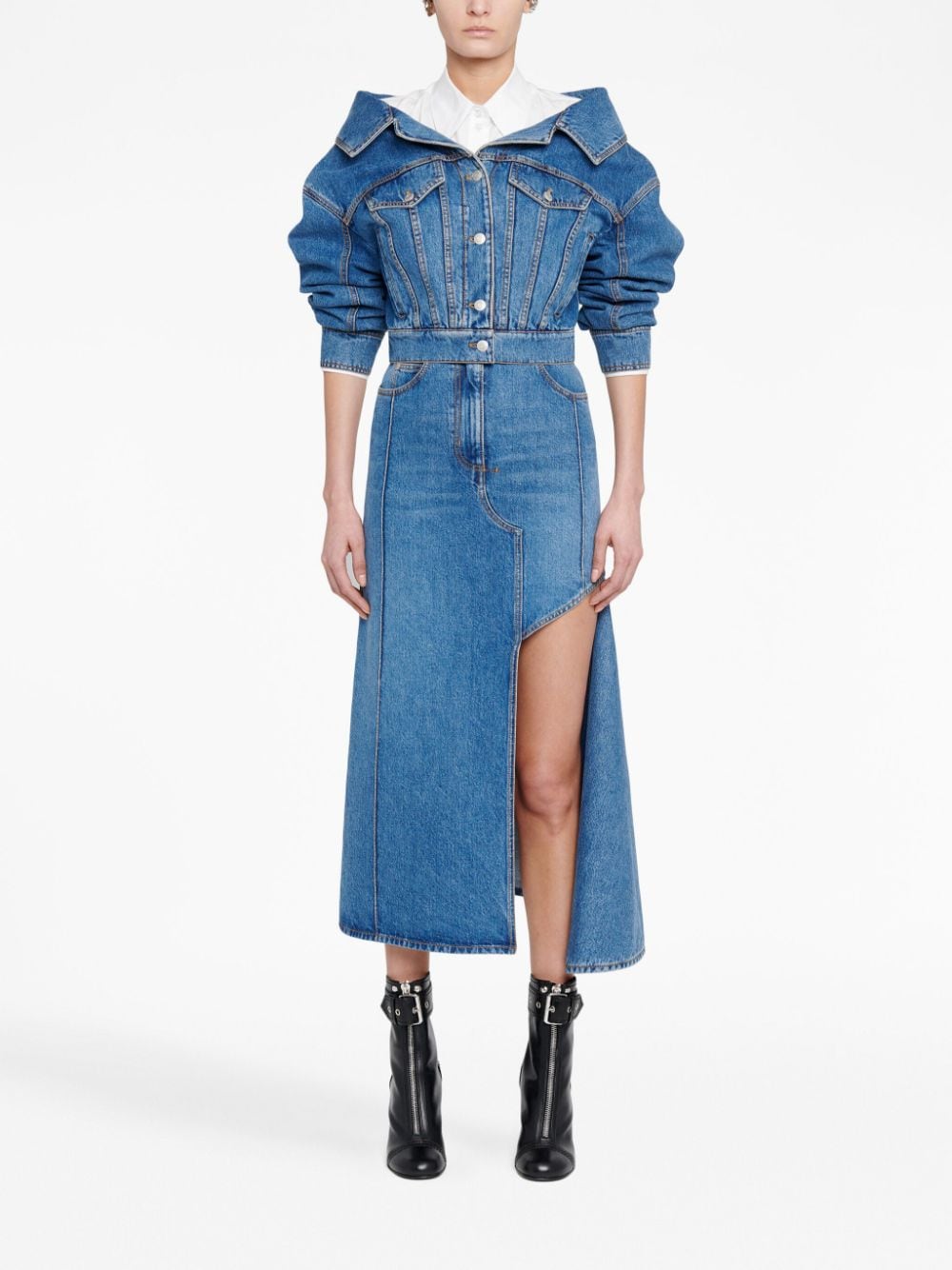 Alexander McQueen denim midi skirt