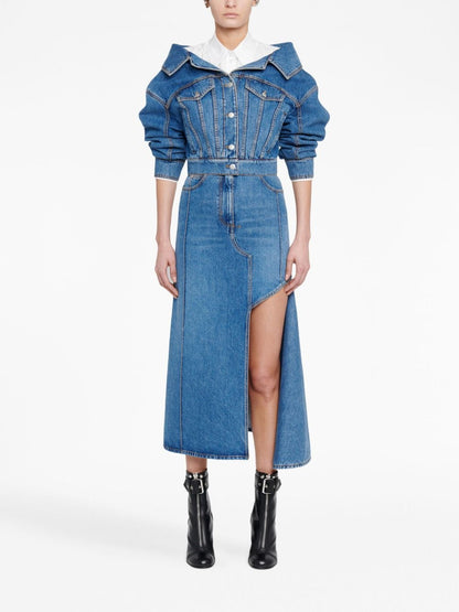 Alexander McQueen denim midi skirt