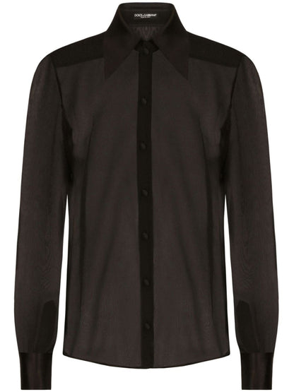 Dolce & Gabbana Silk chiffon shirt with satin details