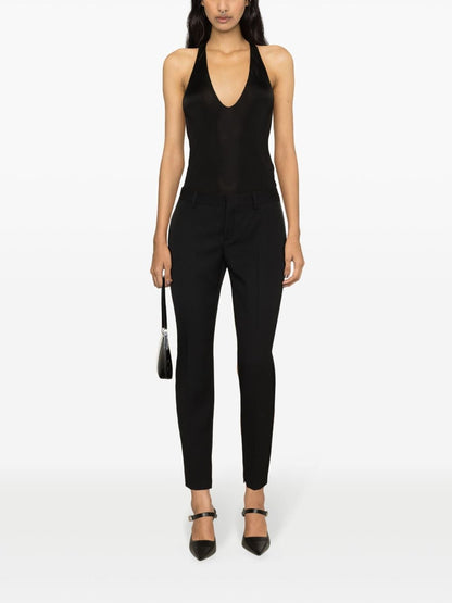Saint Laurent plunging satin tank top