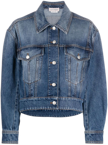 Alexander McQueen Cropped denim jacket