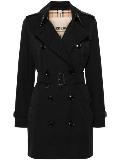Burberry Vintage Check-pattern lining mid-length Kensington cotton trench coat
