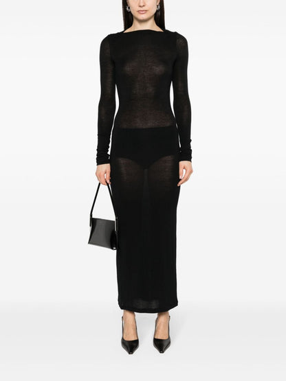 Saint Laurent Wool blend long pencil dress