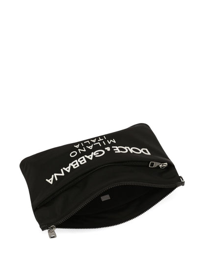 Dolce & Gabbana Nylon pouch with rubberized logo