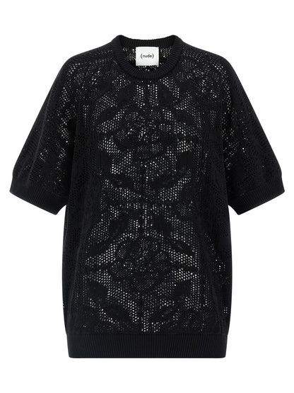 Nude Openwork Cotton Sweater