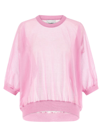 Nude Semi-sheer Cotton Sweater