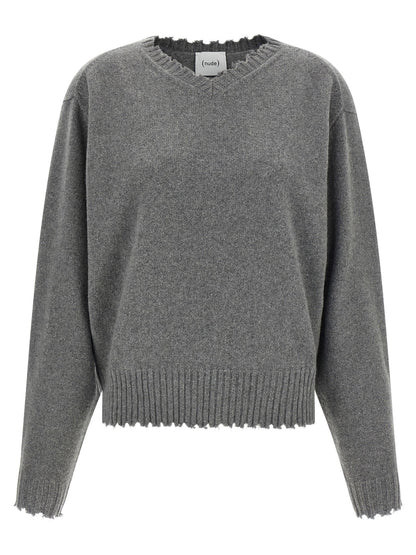 Nude Fringed Hem Sweater