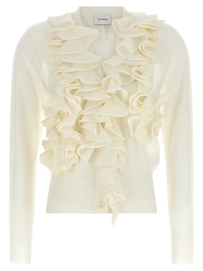 Nude Ruffle Cardigan