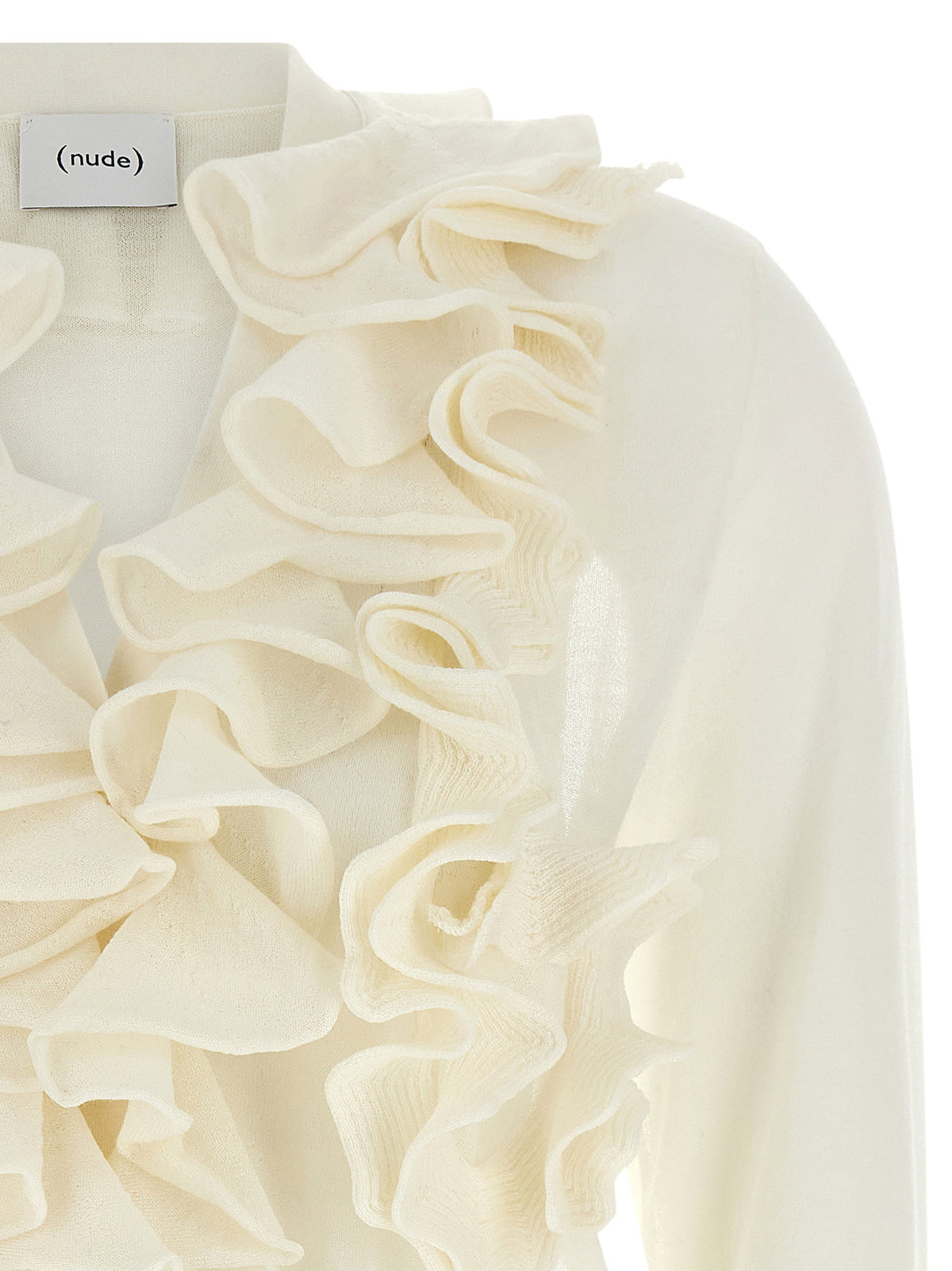 Nude Ruffle Cardigan